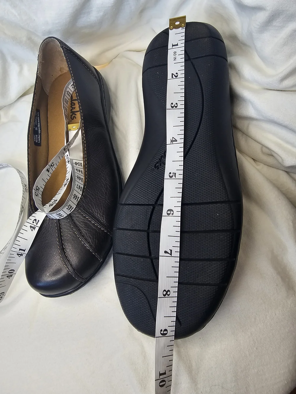 Y2K Clarks Black Leather Comfort Slip-On Ballet Flats